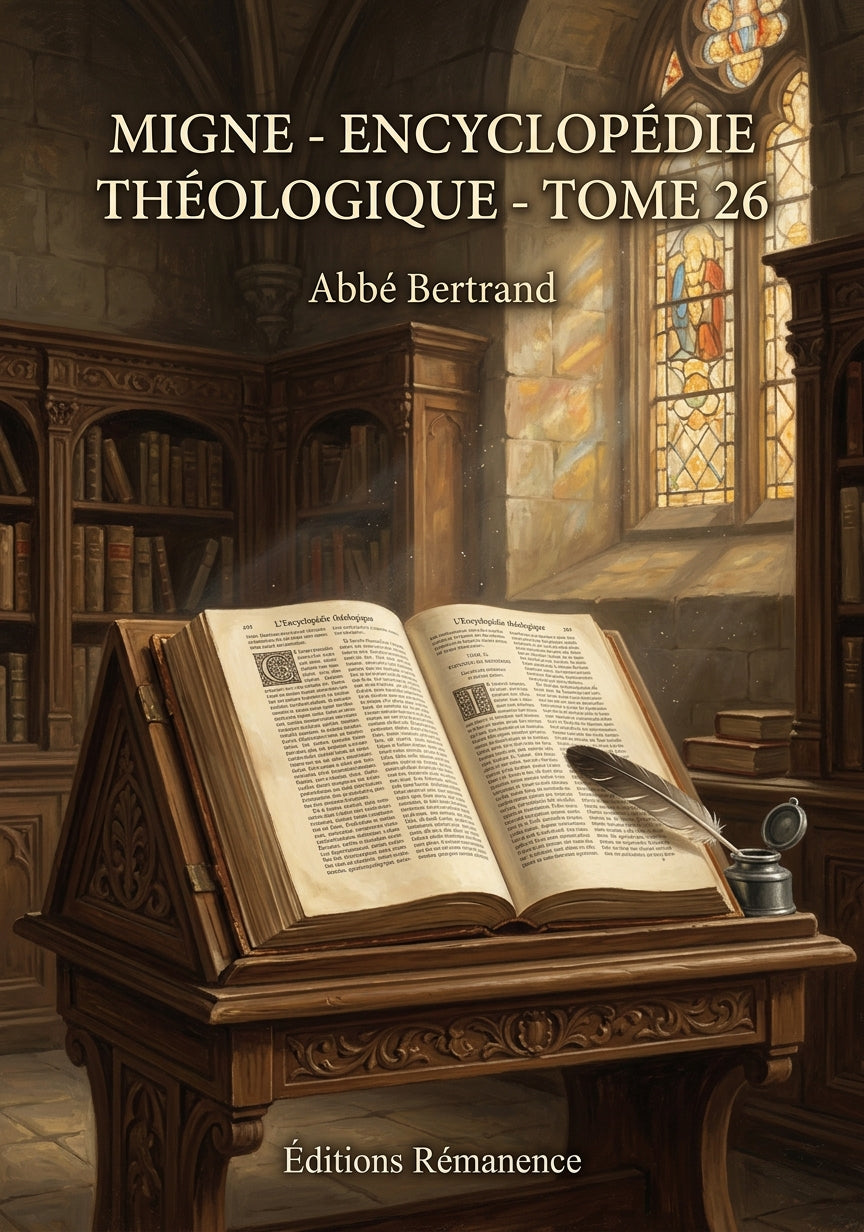 Livre Migne - Encyclopédie théologique - Tome 26 par Abbé Bertrand - Couverture - Editions Remanence