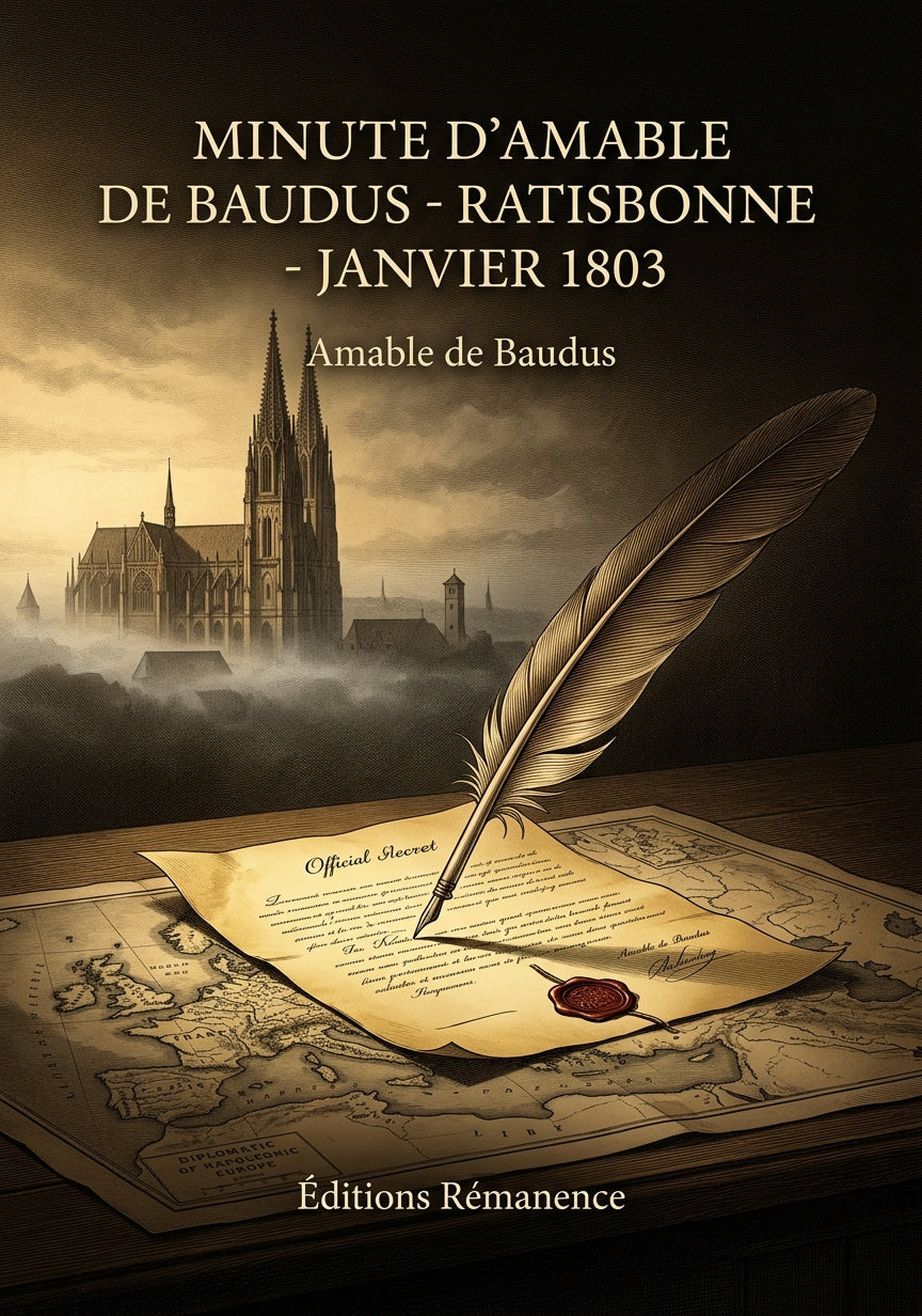 Livre Minute d'Amable de Baudus - Ratisbonne - Janvier 1803 par Amable de Baudus - Couverture - Editions Remanence