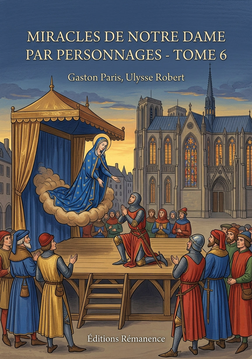 Livre Miracles de Notre Dame par personnages - Tome 6 par Gaston Paris, Ulysse Robert - Couverture - Editions Remanence