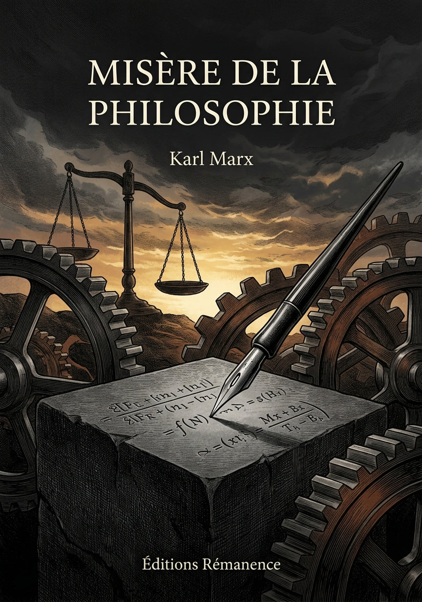 Livre Misère de la philosophie par Karl Marx - Couverture - Editions Remanence
