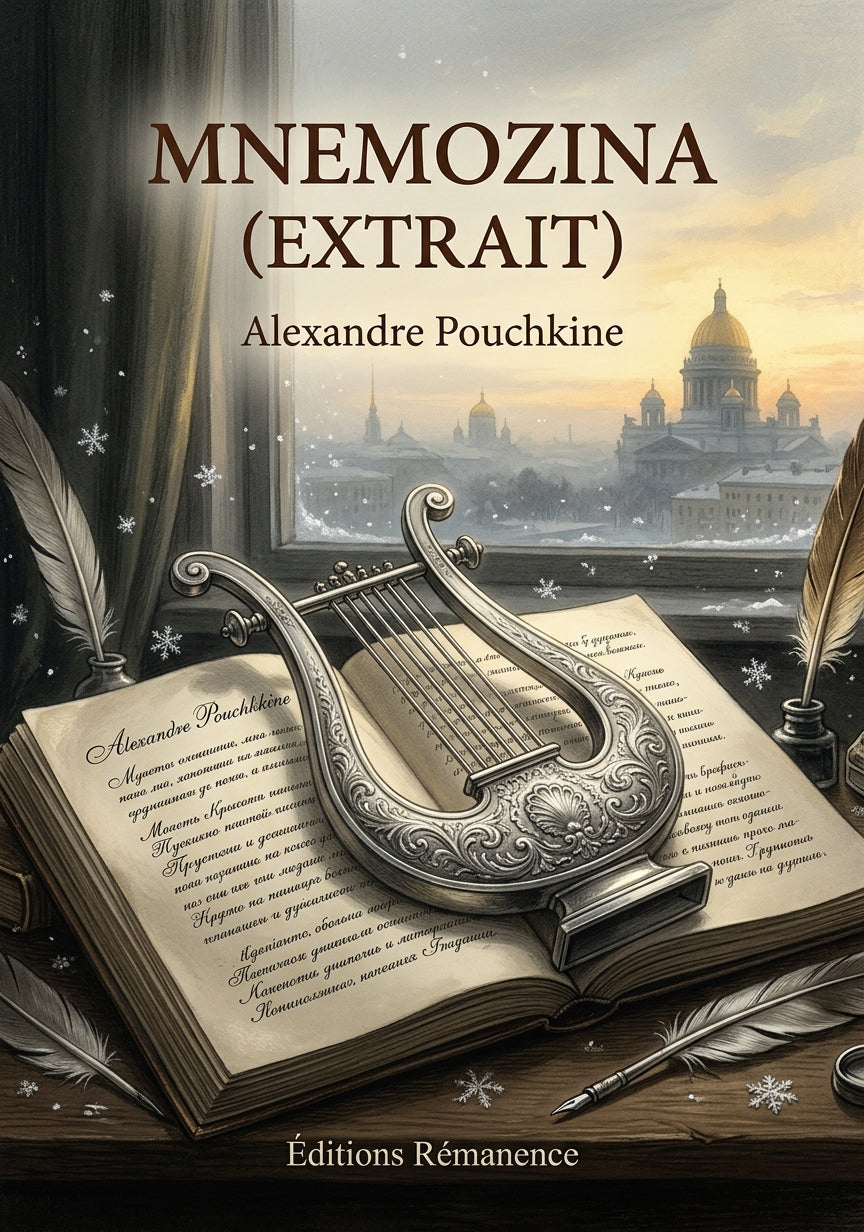 Livre Mnemozina (extrait) par Alexandre Pouchkine - Couverture - Editions Remanence