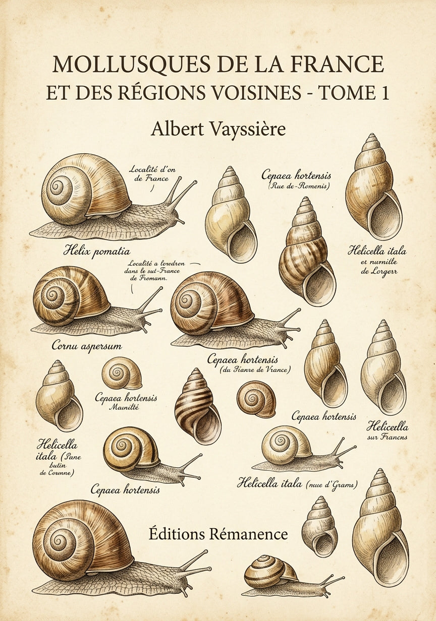 Livre Mollusques de la France et des régions voisines - Tome 1 par Albert Vayssière - Couverture - Editions Remanence