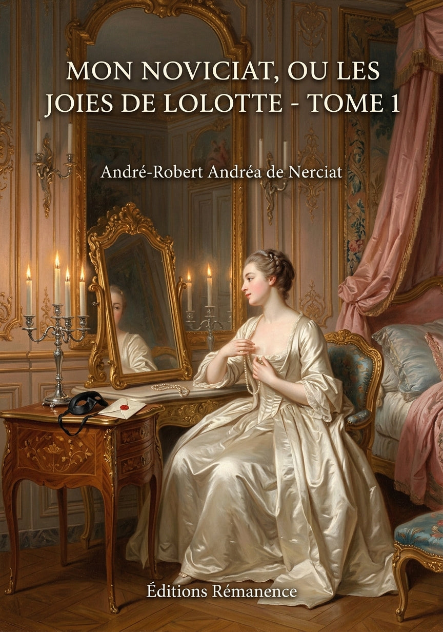 Livre Mon noviciat, ou les joies de Lolotte - Tome 1 par André-Robert Andréa de Nerciat - Couverture - Editions Remanence