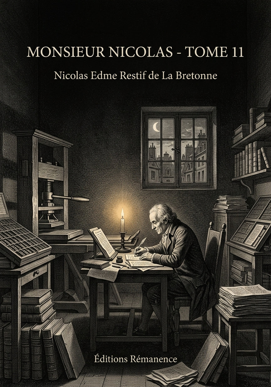 Livre Monsieur Nicolas - Tome 11 par Nicolas Edme Restif de La Bretonne - Couverture - Editions Remanence
