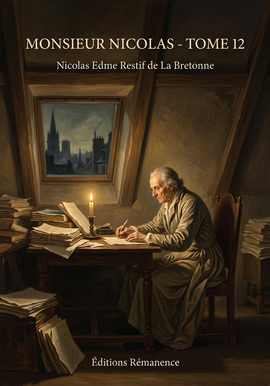 Livre Monsieur Nicolas - Tome 12 par Nicolas Edme Restif de La Bretonne - Couverture - Editions Remanence