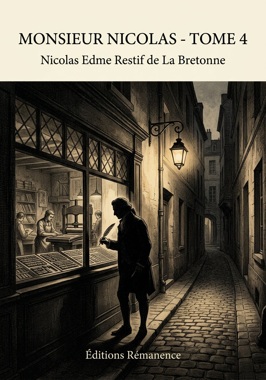 Livre Monsieur Nicolas - Tome 4 par Nicolas Edme Restif de La Bretonne - Couverture - Editions Remanence