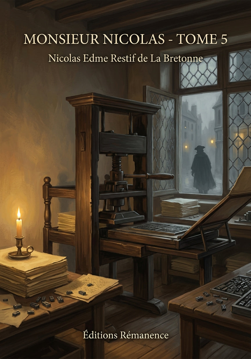 Livre Monsieur Nicolas - Tome 5 par Nicolas Edme Restif de La Bretonne - Couverture - Editions Remanence
