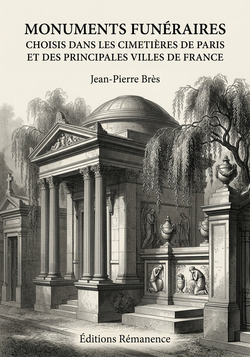 Livre Monuments funéraires choisis dans les cimetières de Paris et des principales villes de France par Jean-Pierre Brès - Couverture - Editions Remanence