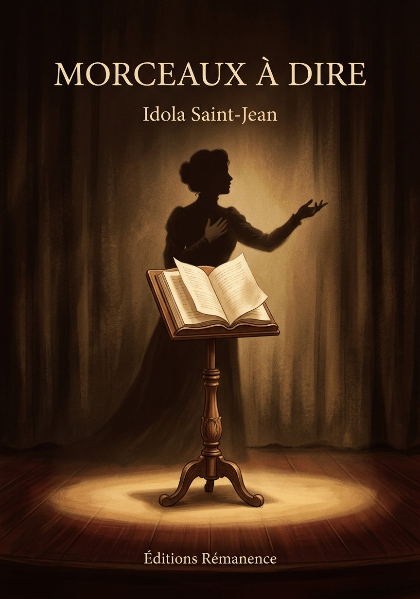 Livre Morceaux à dire par Idola Saint-Jean - Couverture - Editions Remanence