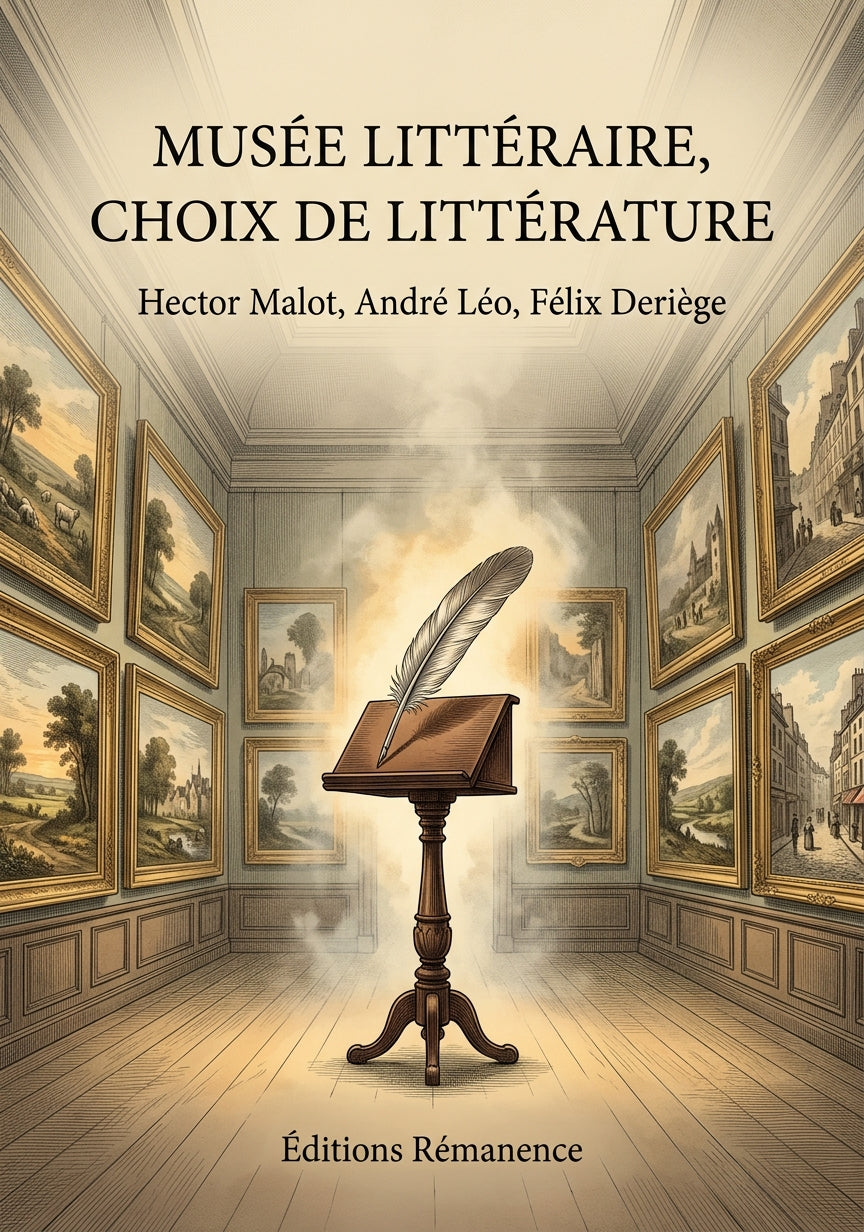Livre Musée littéraire, choix de littérature par Hector Malot, André Léo, Félix Deriège - Couverture - Editions Remanence