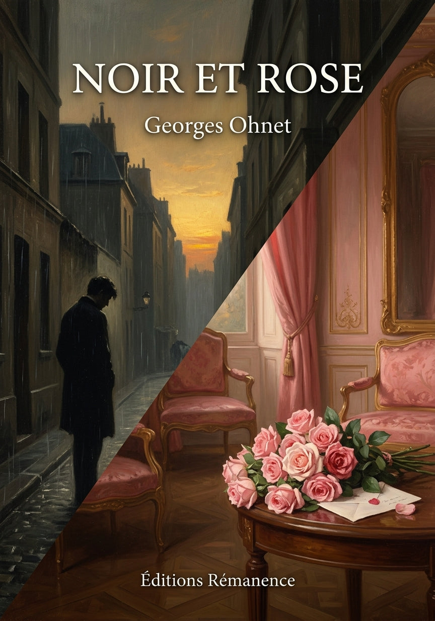 Livre Noir et Rose par Georges Ohnet - Couverture - Editions Remanence