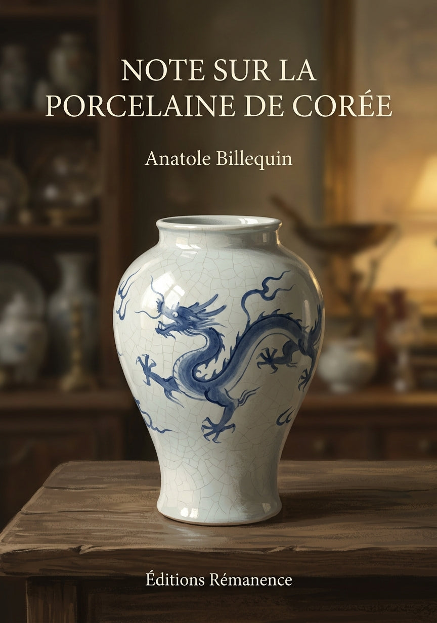Livre Note sur la porcelaine de Corée par Anatole Billequin - Couverture - Editions Remanence