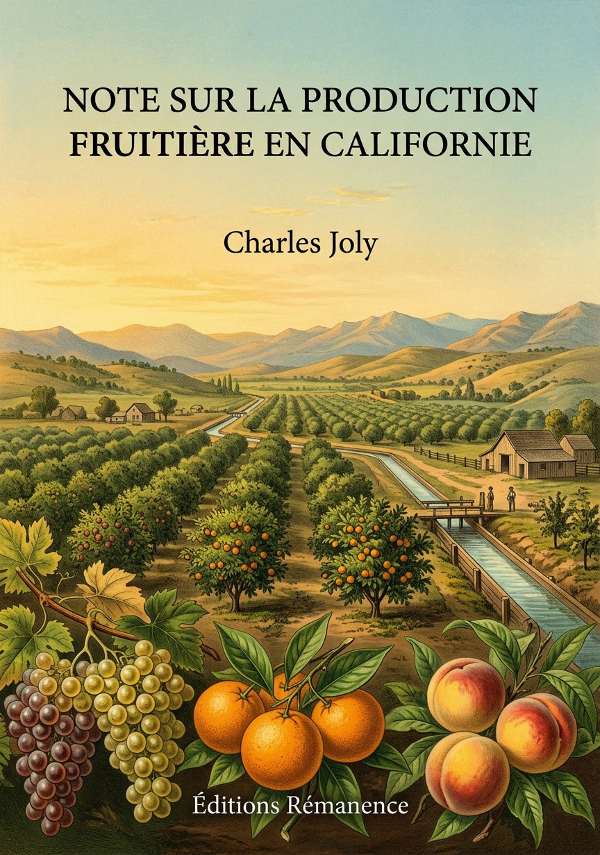 Livre Note sur la production fruitière en Californie par Charles Joly - Couverture - Editions Remanence