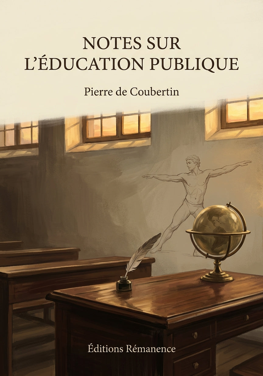 Livre Notes sur l’éducation publique par Pierre de Coubertin - Couverture - Editions Remanence