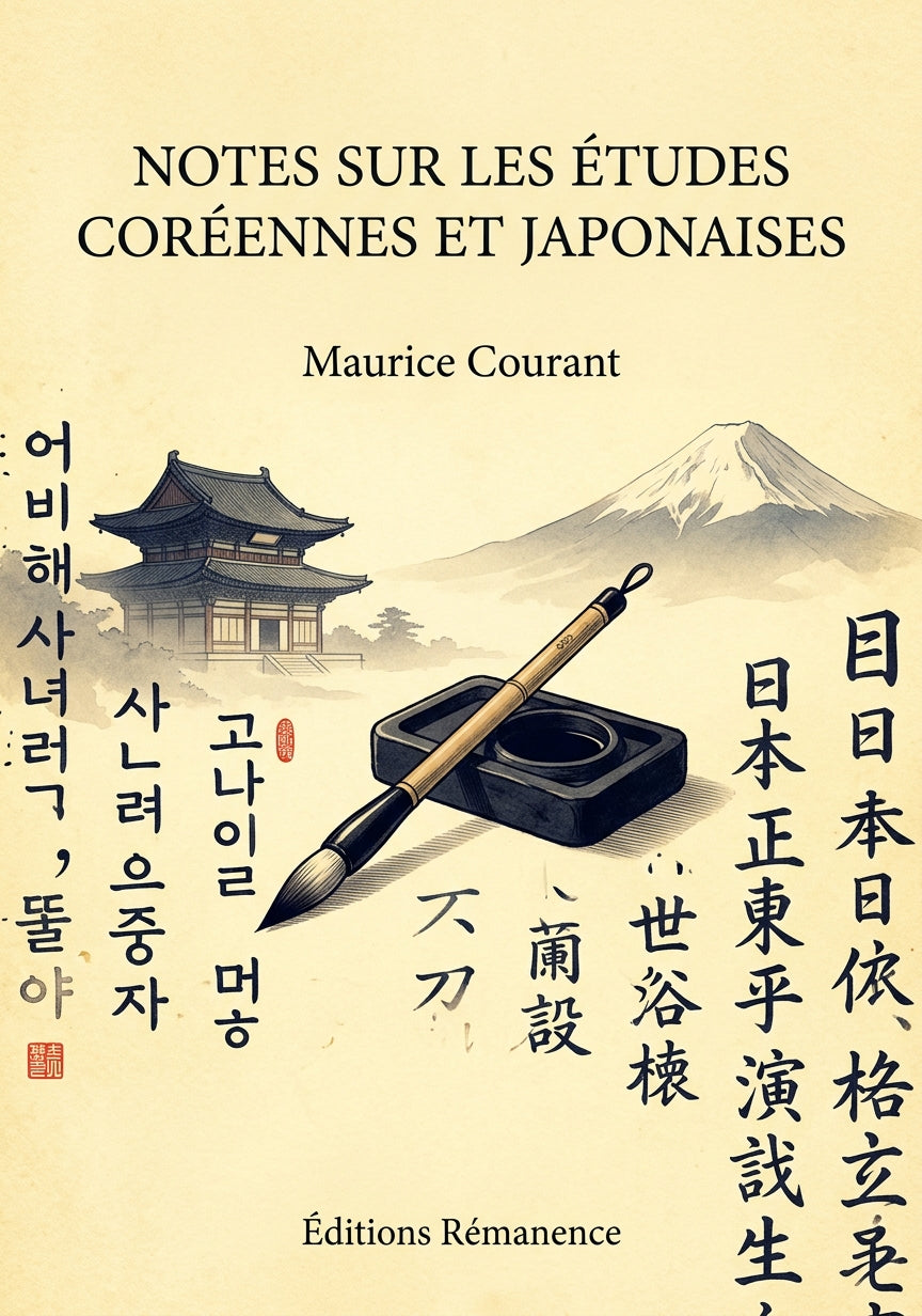 Livre Notes sur les études coréennes et japonaises par Maurice Courant - Couverture - Editions Remanence