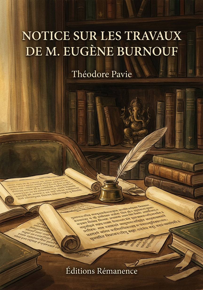 Livre Notice sur les travaux de M. Eugène Burnouf par Théodore Pavie - Couverture - Editions Remanence