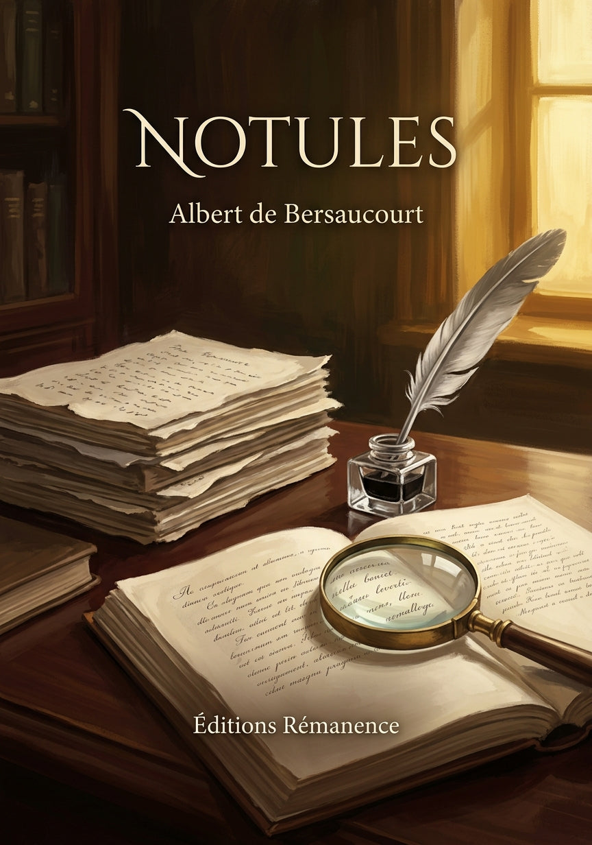 Livre Notules par Albert de Bersaucourt - Couverture - Editions Remanence