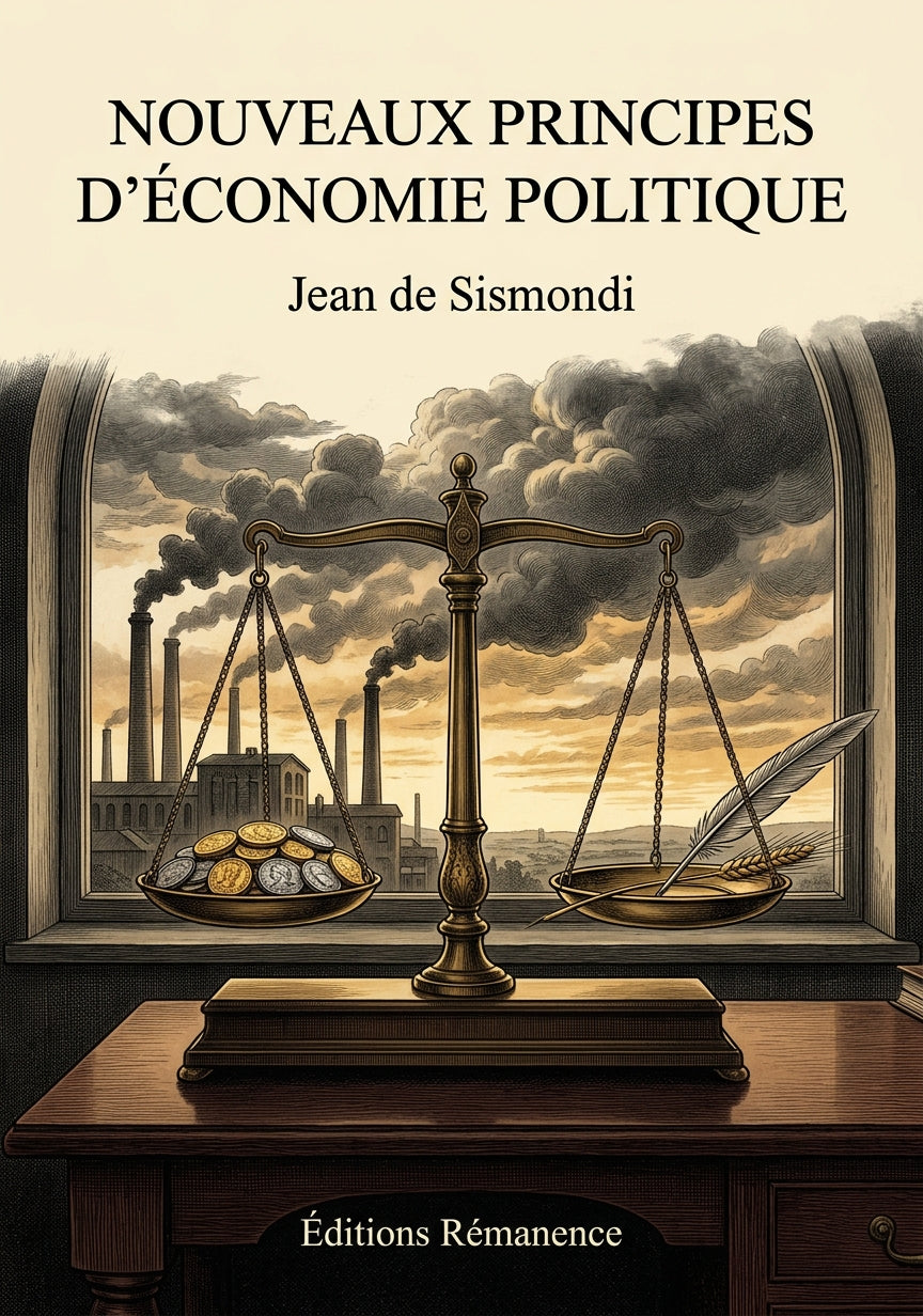 Livre Nouveaux Principes d’économie politique par Jean de Sismondi - Couverture - Editions Remanence