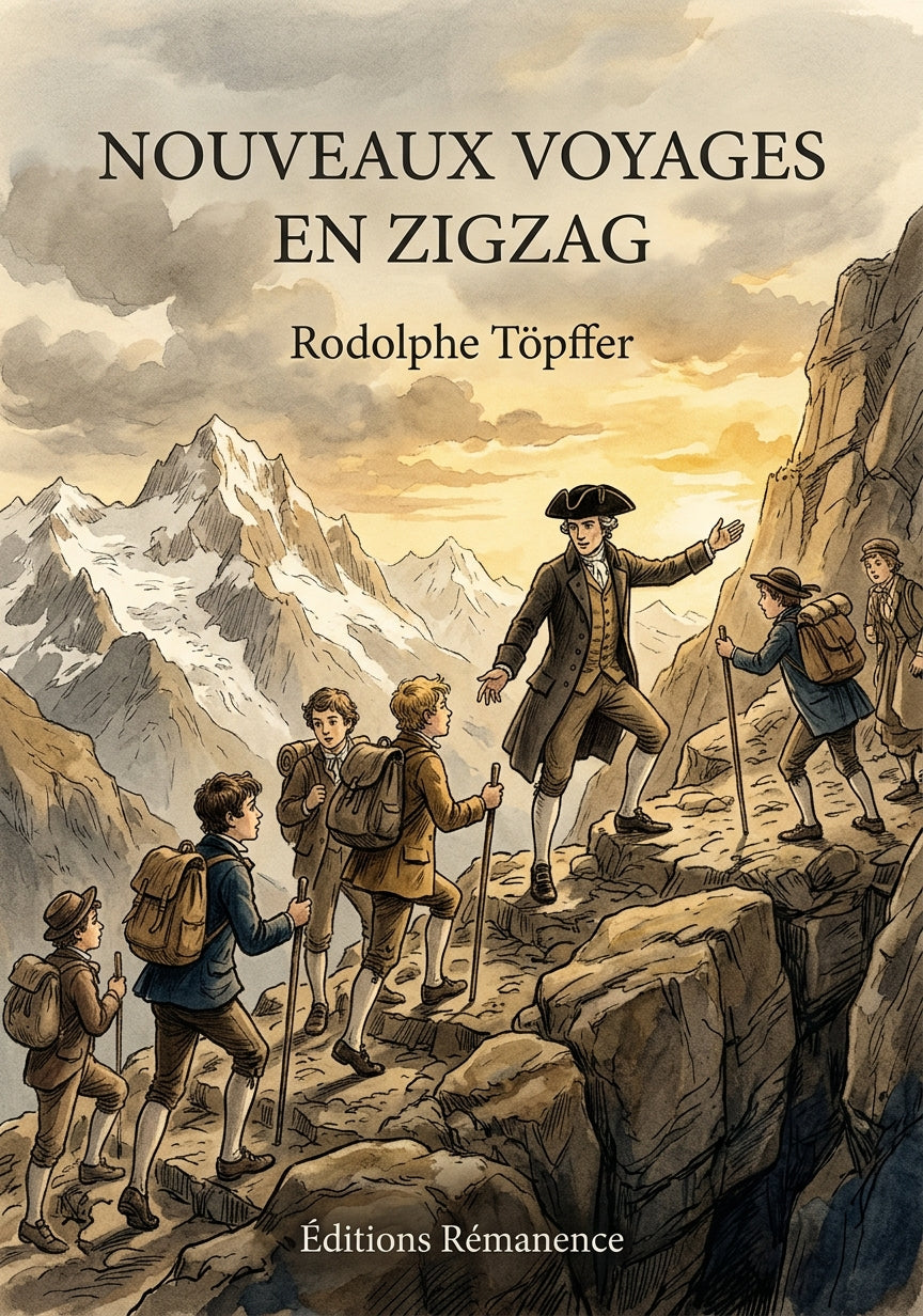 Livre Nouveaux Voyages en zigzag par Rodolphe Töpffer - Couverture - Editions Remanence