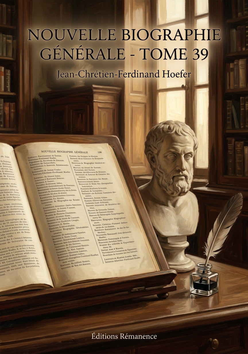 Livre Nouvelle Biographie générale - Tome 39 par Jean-Chrétien-Ferdinand Hoefer - Couverture - Editions Remanence