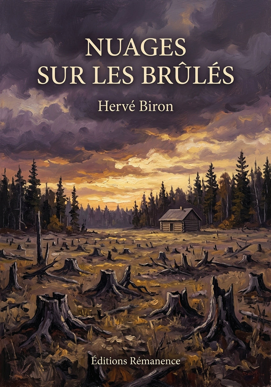Livre Nuages sur les brûlés par Hervé Biron - Couverture - Editions Remanence