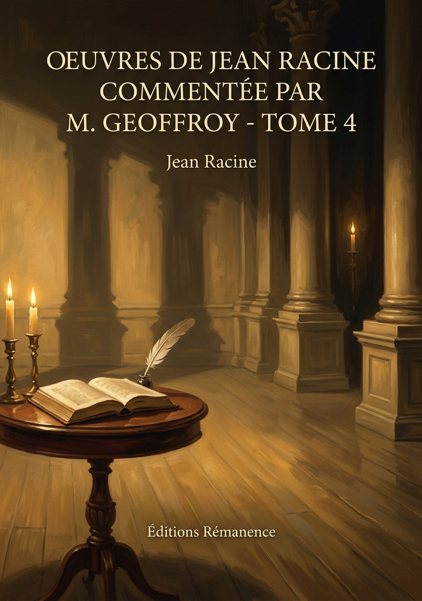 Livre Oeuvres de Jean Racine commentée par M. Geoffroy - Tome 4 par Jean Racine - Couverture - Editions Remanence