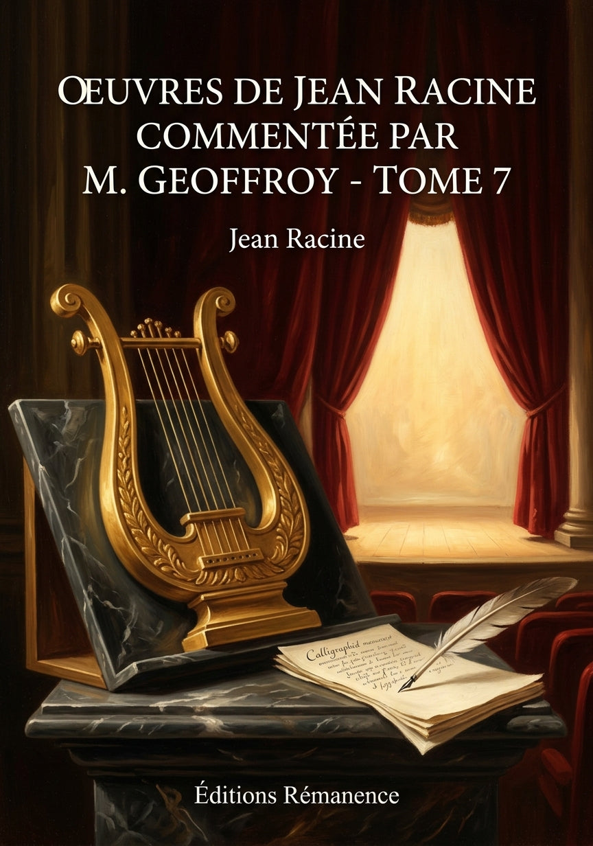 Livre Oeuvres de Jean Racine commentée par M. Geoffroy - Tome 7 par Jean Racine - Couverture - Editions Remanence
