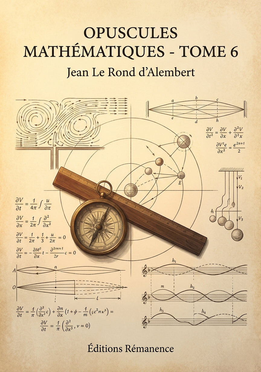 Livre Opuscules mathématiques - Tome 6 par Jean Le Rond d’Alembert - Couverture - Editions Remanence