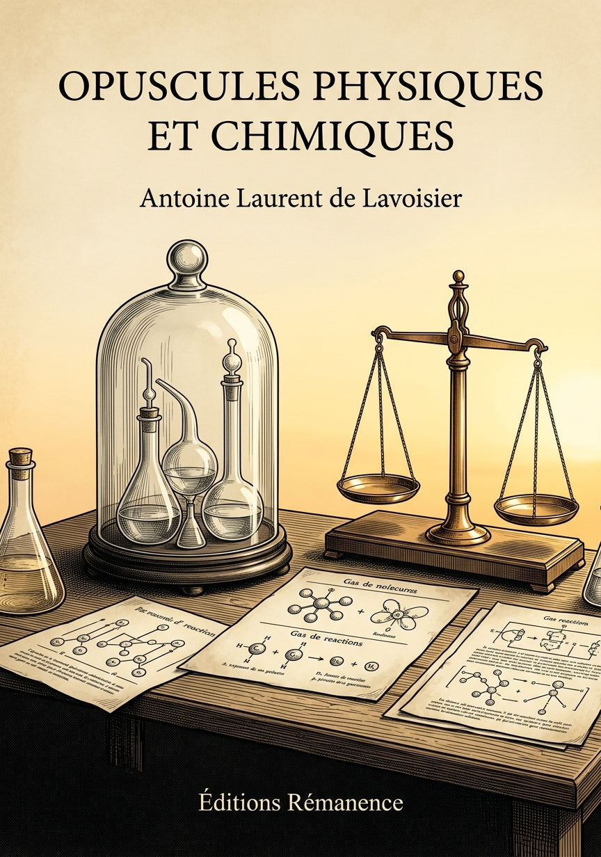 Livre Opuscules physiques et chimiques par Antoine Laurent de Lavoisier - Couverture - Editions Remanence