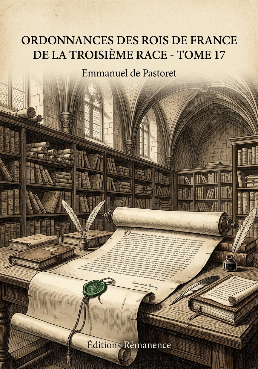 Livre Ordonnances des rois de France de la troisième race - Tome 17 par Emmanuel de Pastoret - Couverture - Editions Remanence