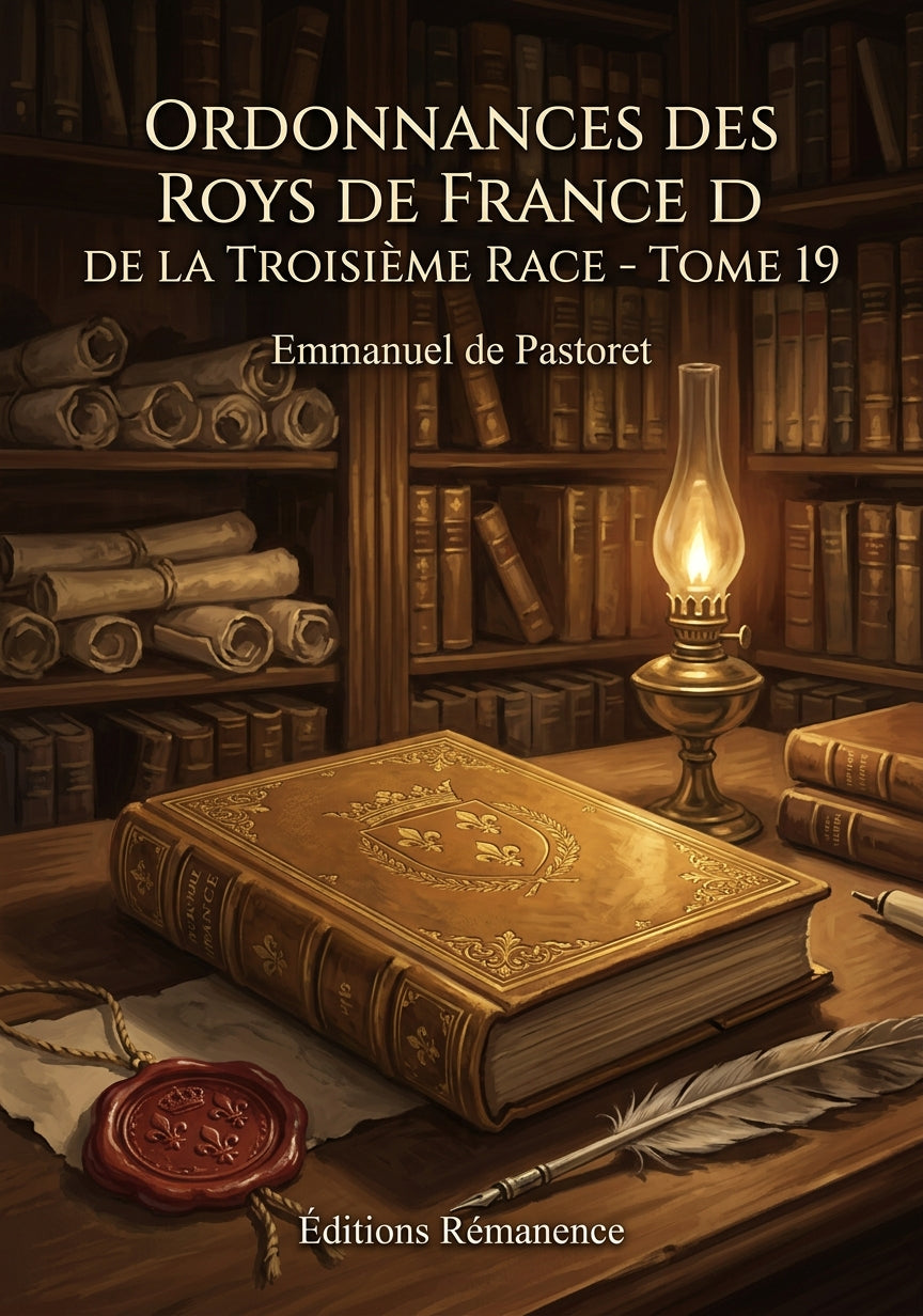 Livre Ordonnances des roys de France de la troisième race - Tome 19 par Emmanuel de Pastoret - Couverture - Editions Remanence