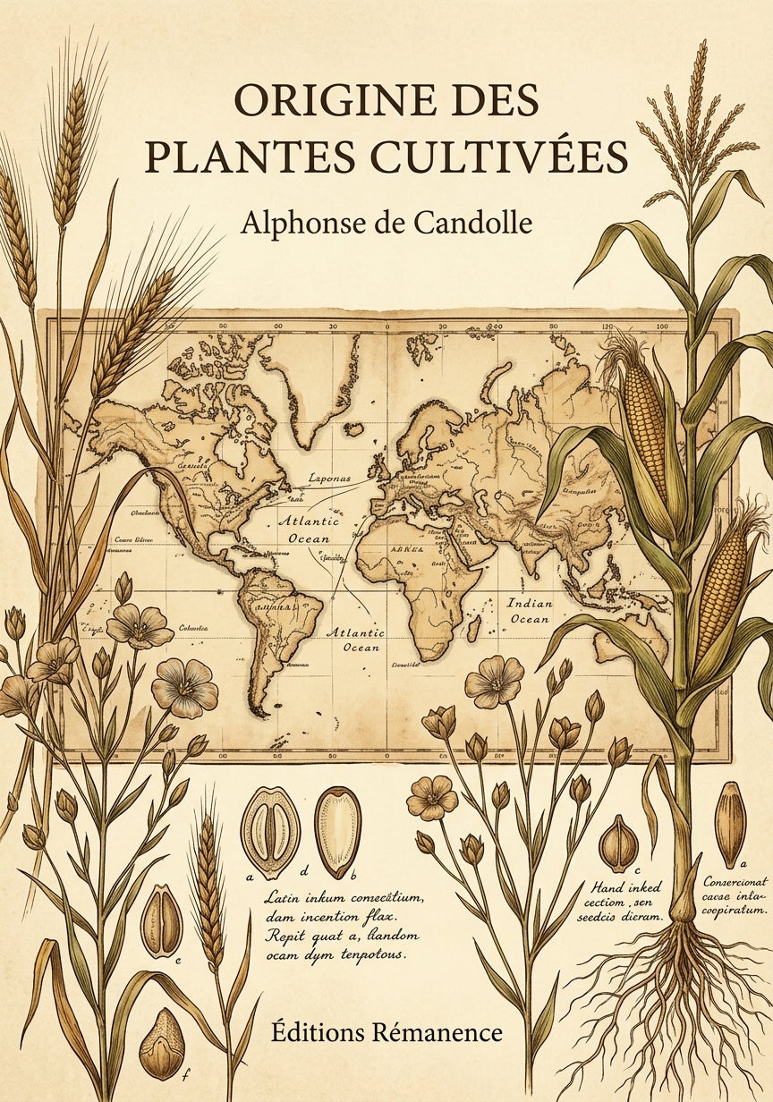 Livre Origine des plantes cultivées par Alphonse de Candolle - Couverture - Editions Remanence