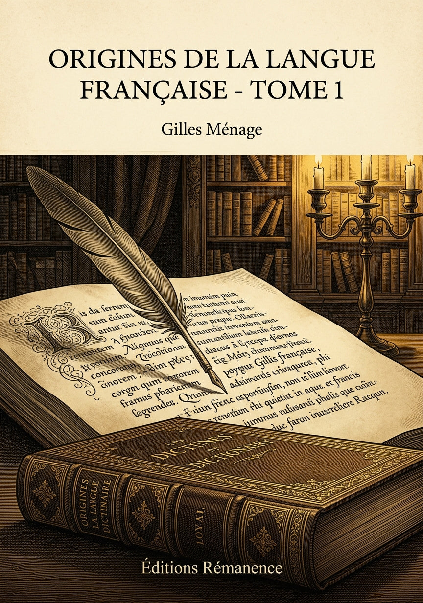 Livre Origines de la langue française - Tome 1 par Gilles Ménage - Couverture - Editions Remanence