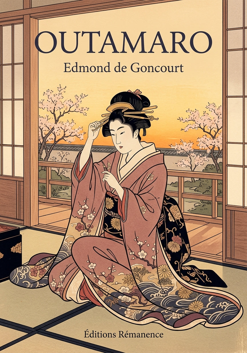 Livre Outamaro par Edmond de Goncourt - Couverture - Editions Remanence