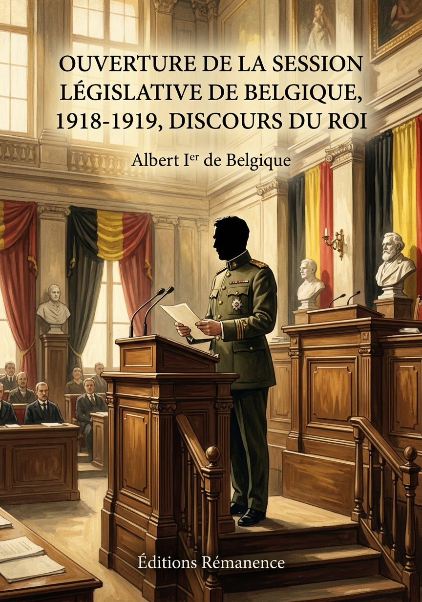 Livre Ouverture de la session législative de Belgique, 1918-1919, Discours du Roi par Albert Ier de Belgique - Couverture - Editions Remanence