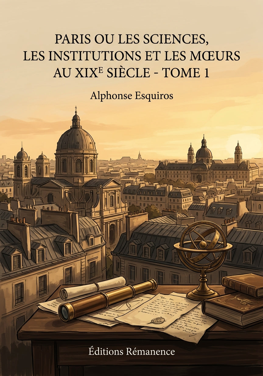 Livre Paris ou les sciences, les institutions et les mœurs au XIXe siècle - Tome 1 par Alphonse Esquiros - Couverture - Editions Remanence