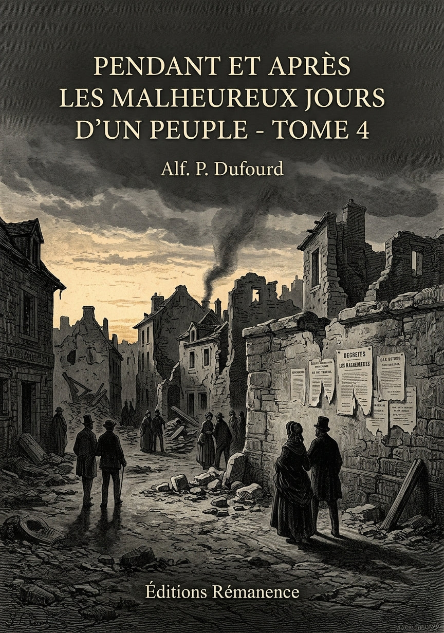 Livre Pendant et après les malheureux jours d’un peuple - Tome 4 par Alf. P. Dufourd - Couverture - Editions Remanence