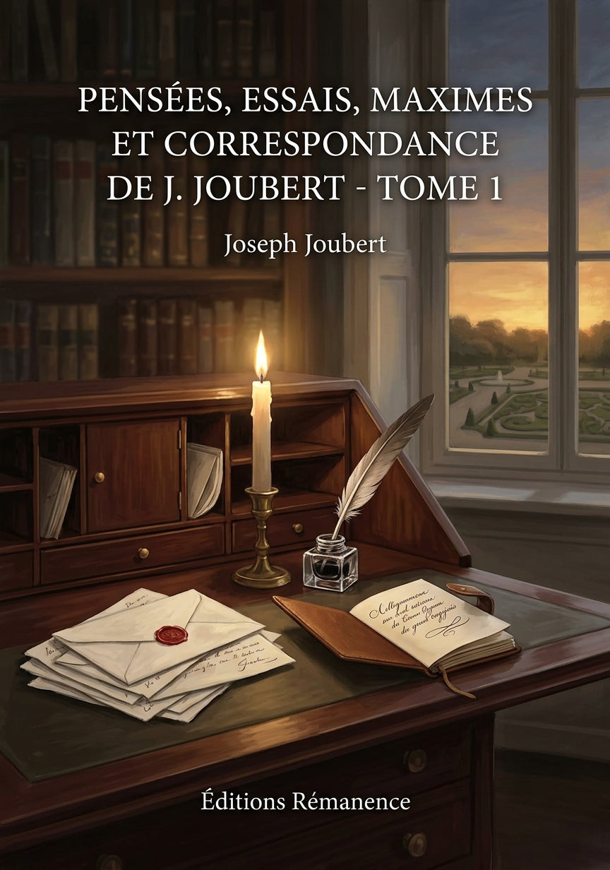 Livre Pensées, essais, maximes et correspondance de J. Joubert - Tome 2 par Joseph Joubert - Couverture - Editions Remanence
