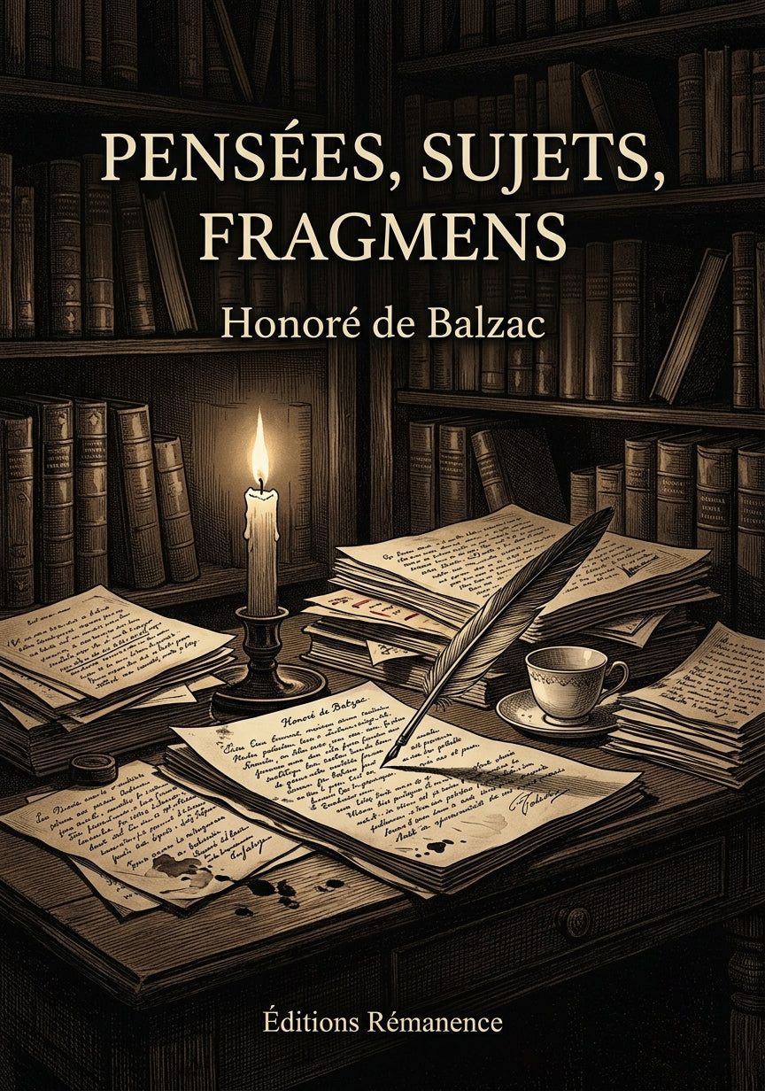 Livre Pensées, sujets, fragmens par Honoré de Balzac - Couverture - Editions Remanence