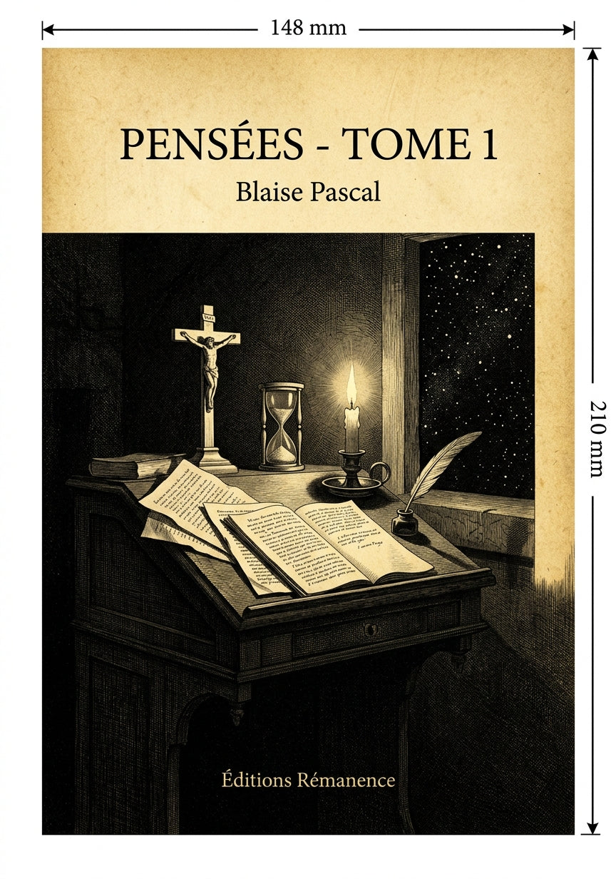 Livre Pensées - Tome 1 par Blaise Pascal - Couverture - Editions Remanence