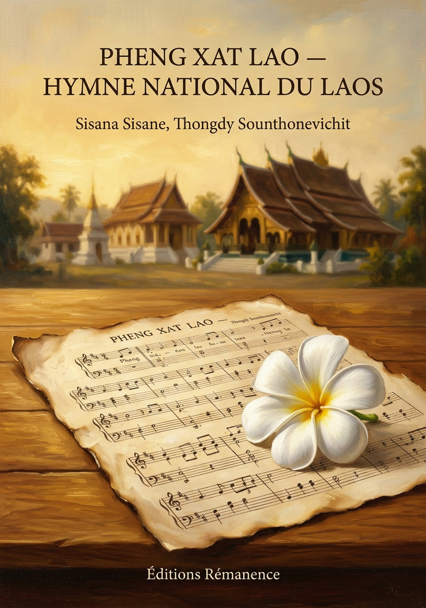 Livre Pheng Xat Lao — Hymne national du Laos par Sisana Sisane, Thongdy Sounthonevichit - Couverture - Editions Remanence