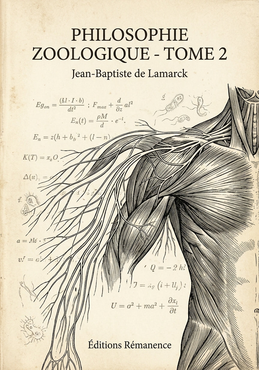 Livre Philosophie zoologique - Tome 2 par Jean-Baptiste de Lamarck - Couverture - Editions Remanence