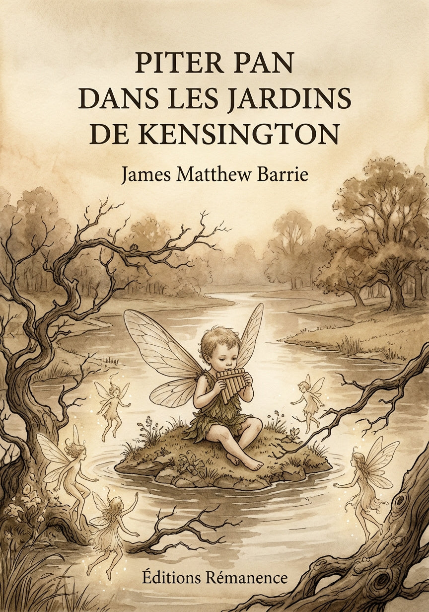Livre Piter Pan dans les jardins de Kensington par James Matthew Barrie - Couverture - Editions Remanence