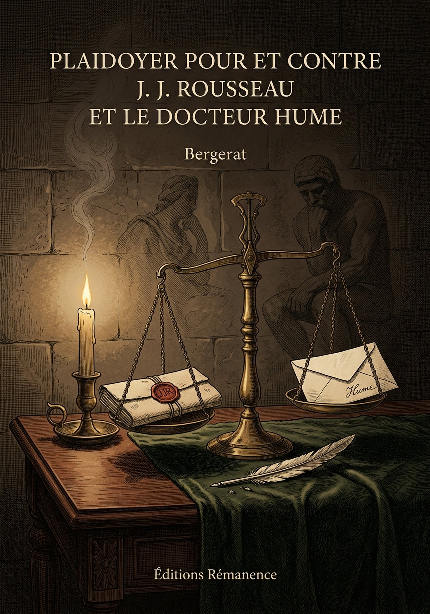Livre Plaidoyer pour et contre J. J. Rousseau et le docteur Hume par Bergerat - Couverture - Editions Remanence