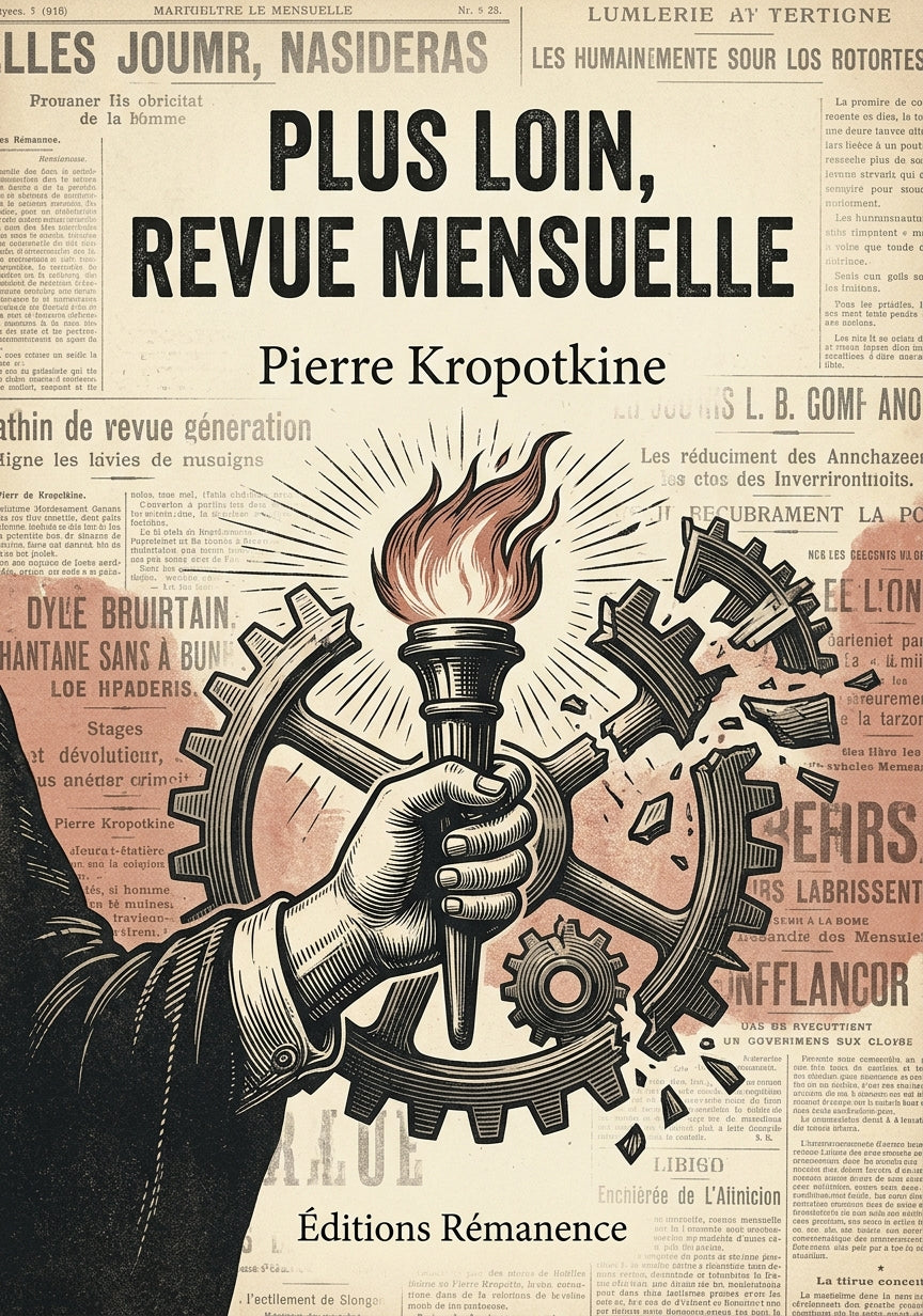 Livre Plus loin, revue mensuelle par Pierre Kropotkine - Couverture - Editions Remanence