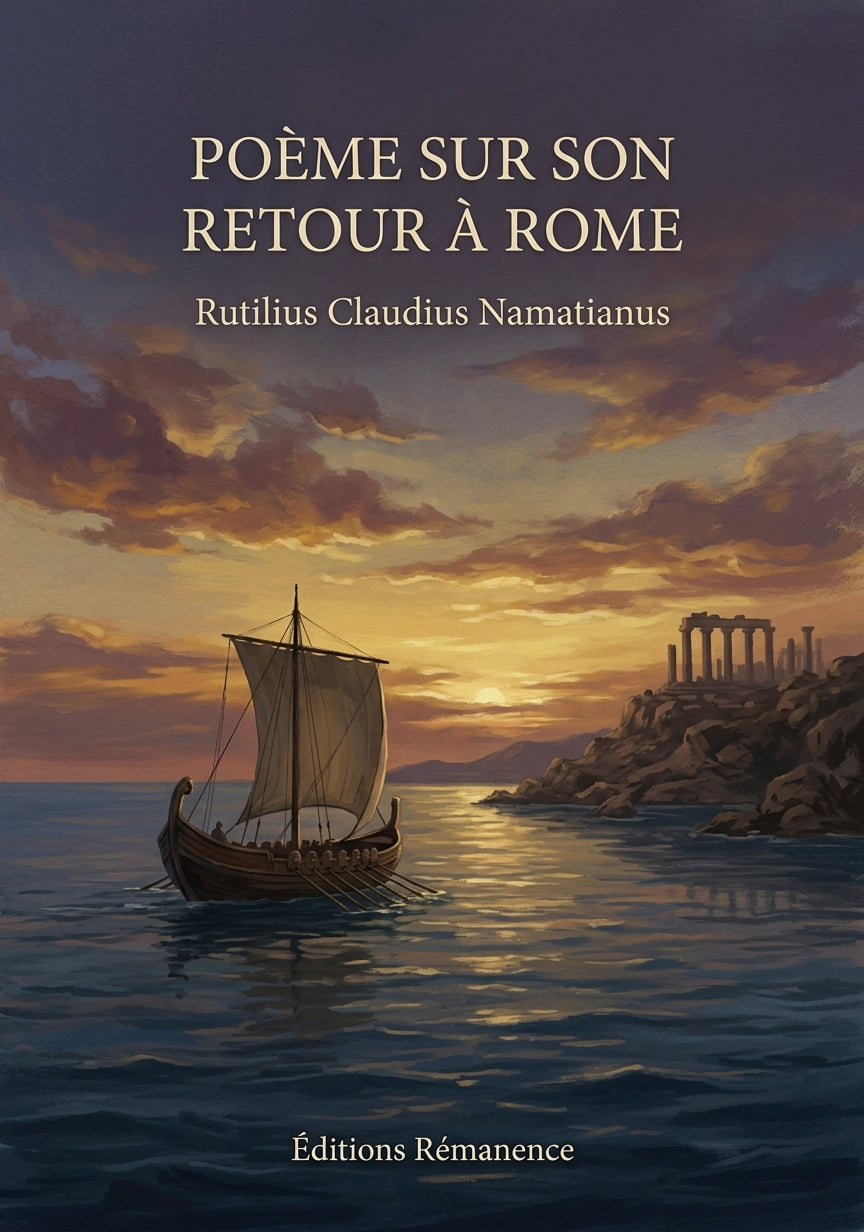 Livre Poème sur son retour à Rome par Rutilius Claudius Namatianus - Couverture - Editions Remanence