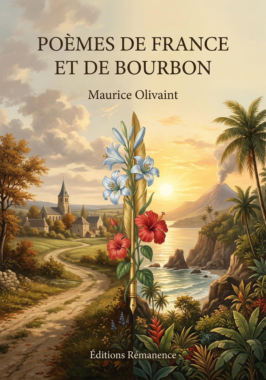 Livre Poèmes de France et de Bourbon par Maurice Olivaint - Couverture - Editions Remanence