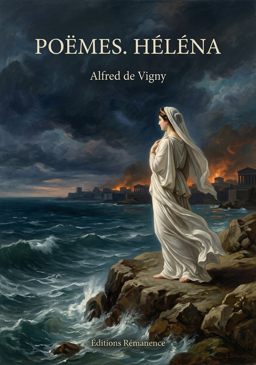 Livre Poëmes. Héléna par Alfred de Vigny - Couverture - Editions Remanence