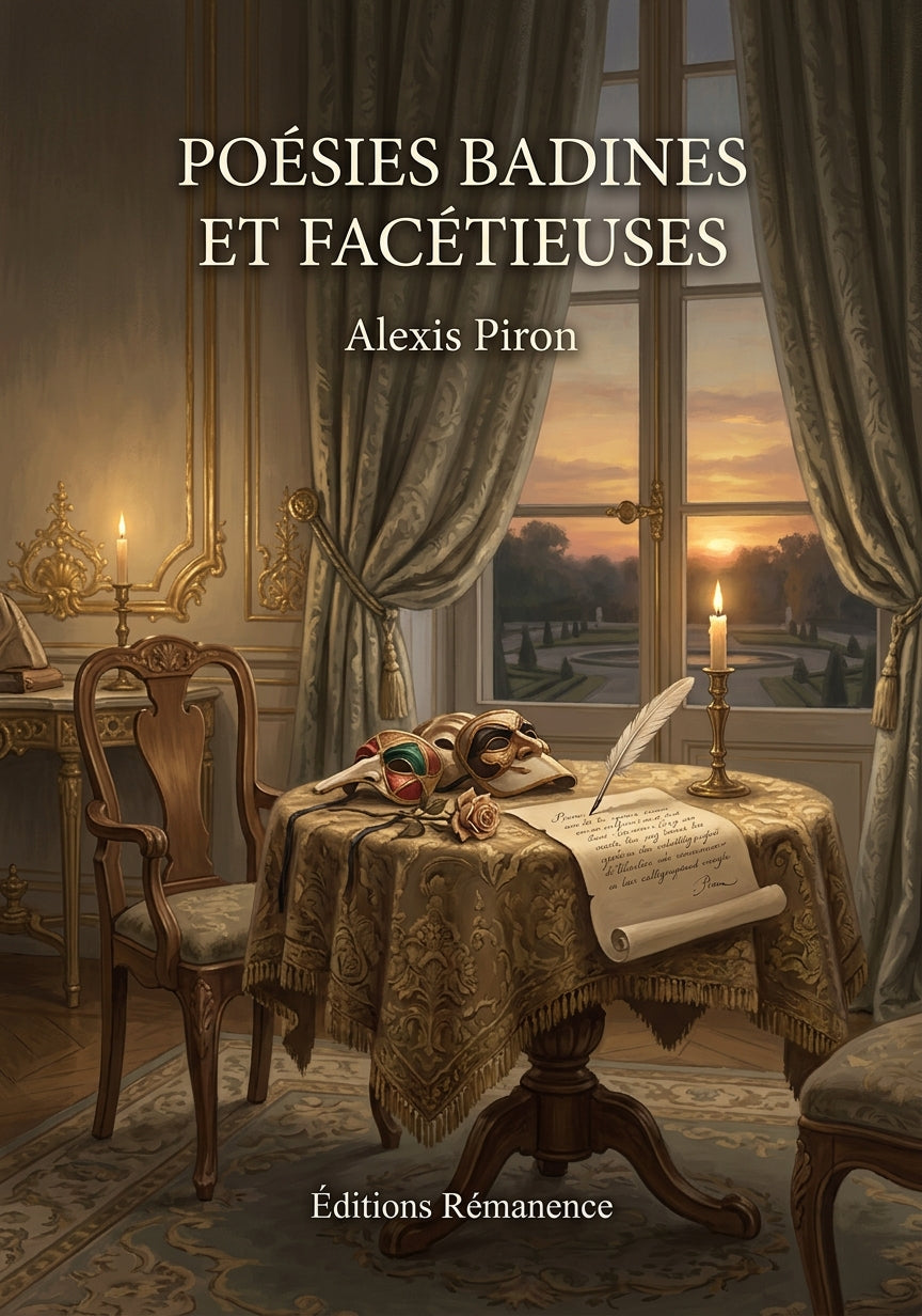 Livre Poésies badines et facétieuses par Alexis Piron - Couverture - Editions Remanence