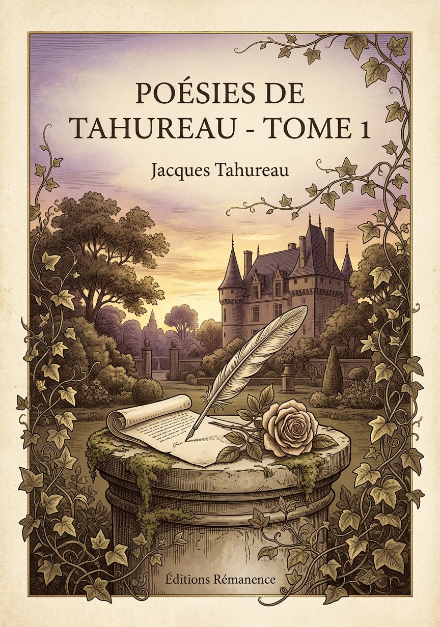 Livre Poésies de Tahureau - Tome 1 par Jacques Tahureau - Couverture - Editions Remanence